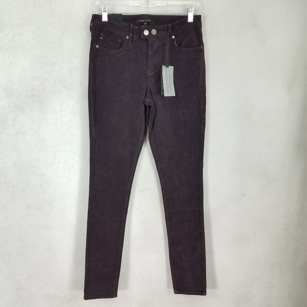 Dear John Gisele Skinny Jeans Pants Size 28 Burgundy High Rise Casual Fall NEW